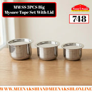 MM SS 3PCS Big Mysore Tope Set With Lid 748