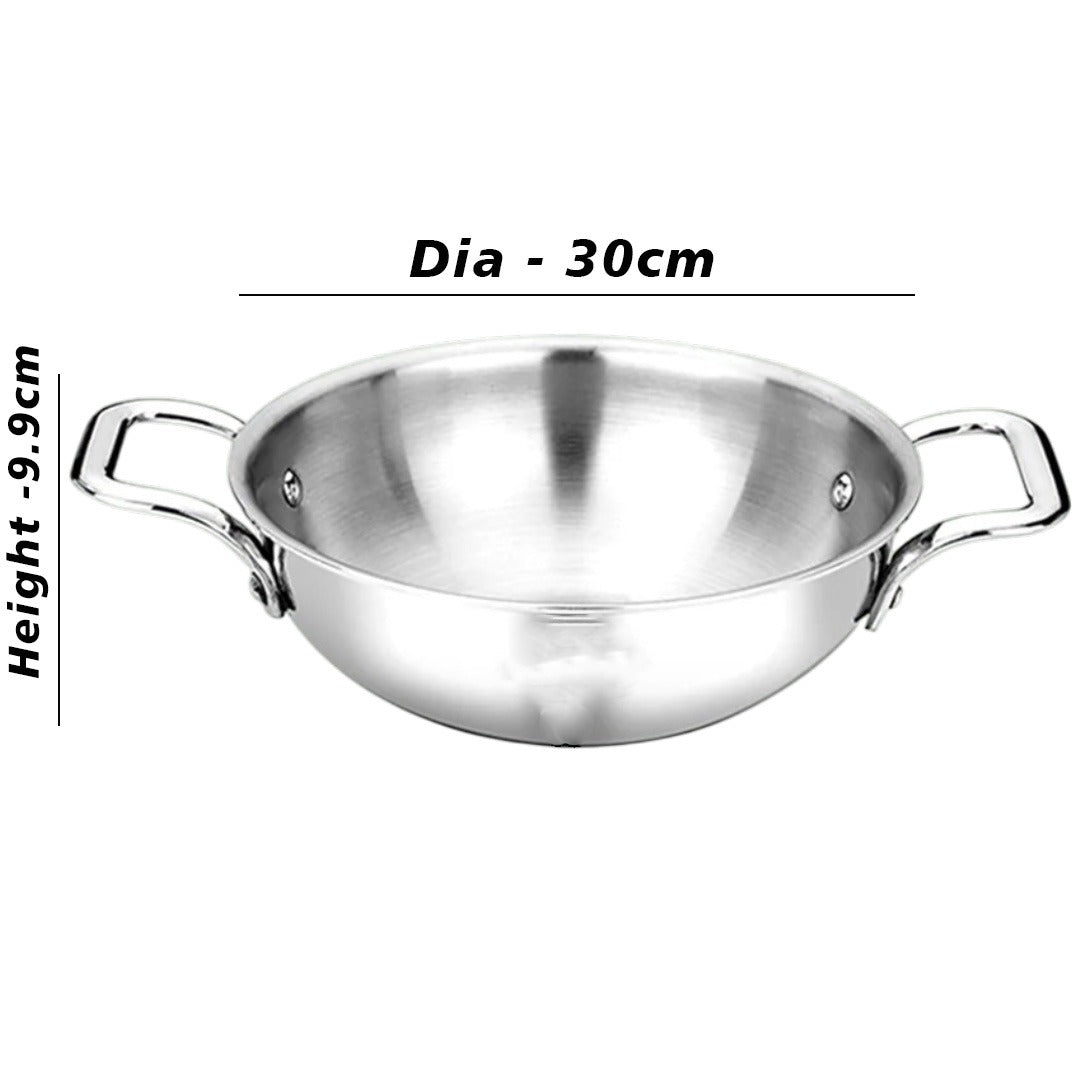 MM Thickply Flat Kadai Without Lid