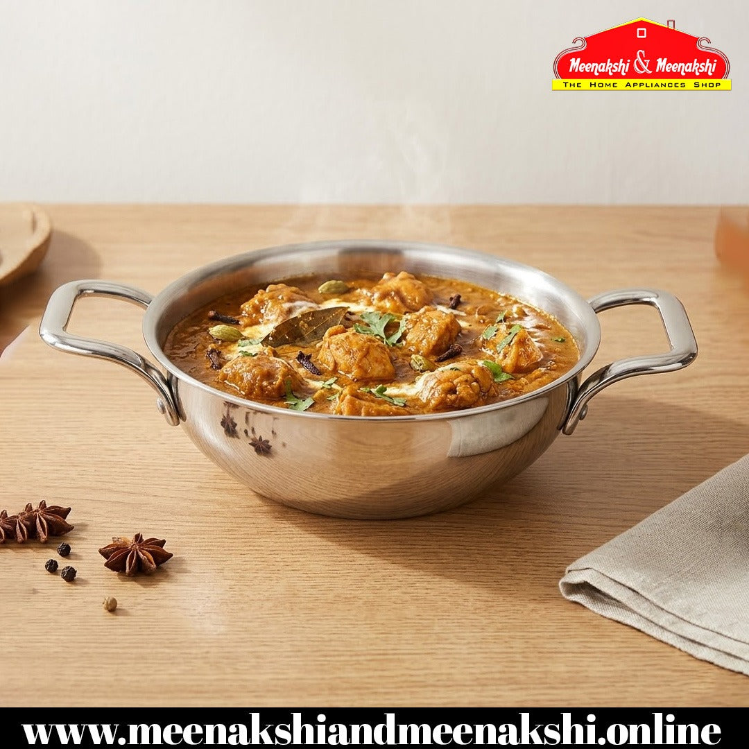 MM Thickply Flat Kadai Without Lid