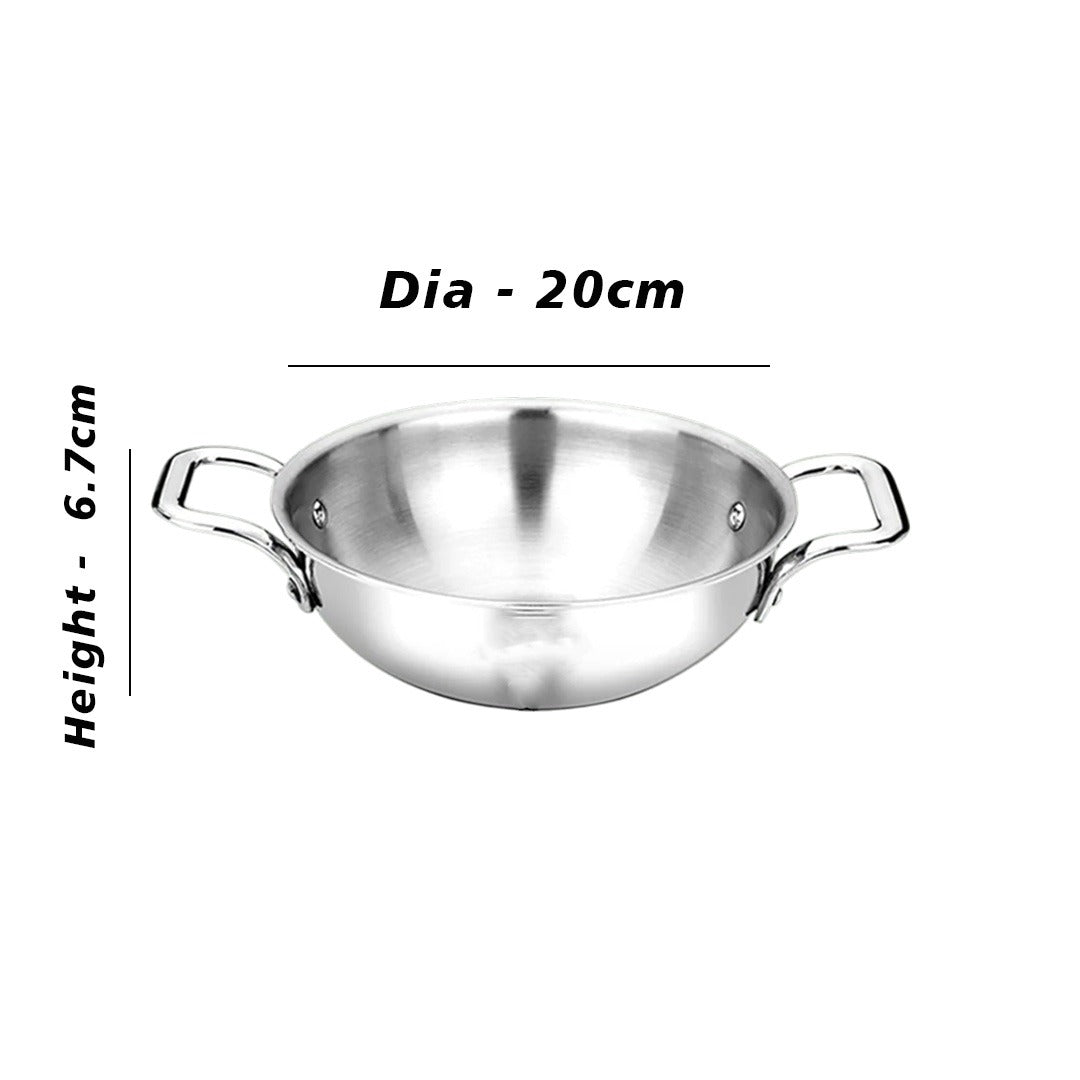 MM Thickply Flat Kadai Without Lid