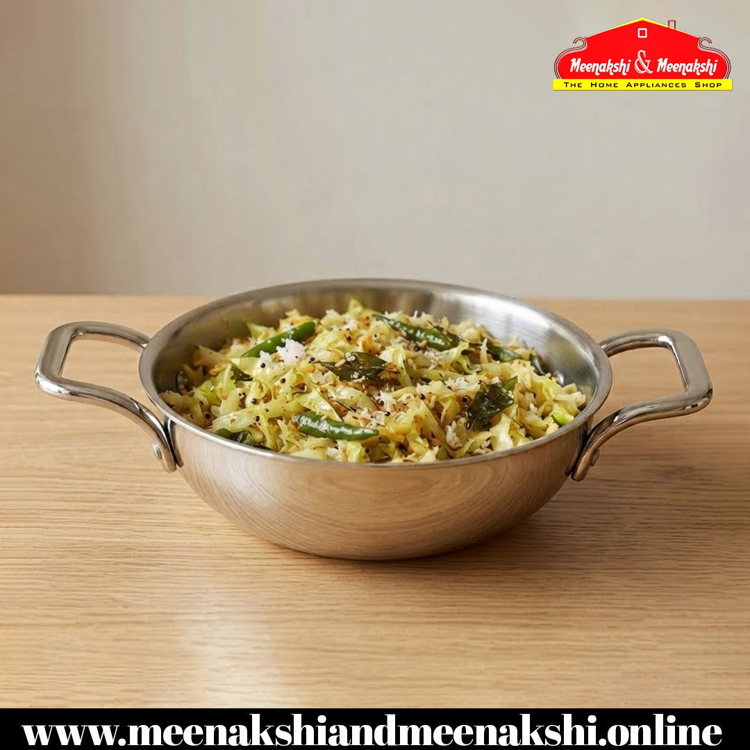 MM Thickply Flat Kadai Without Lid