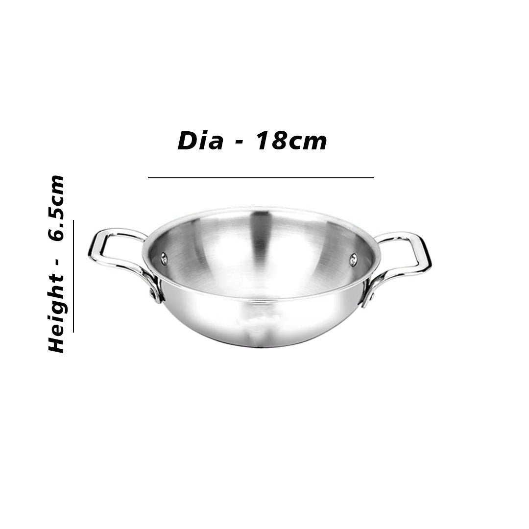 MM Thickply Flat Kadai Without Lid
