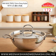 MM Maxi Triply Extra Deep Kadai With Lid 28cm/4.6L 172