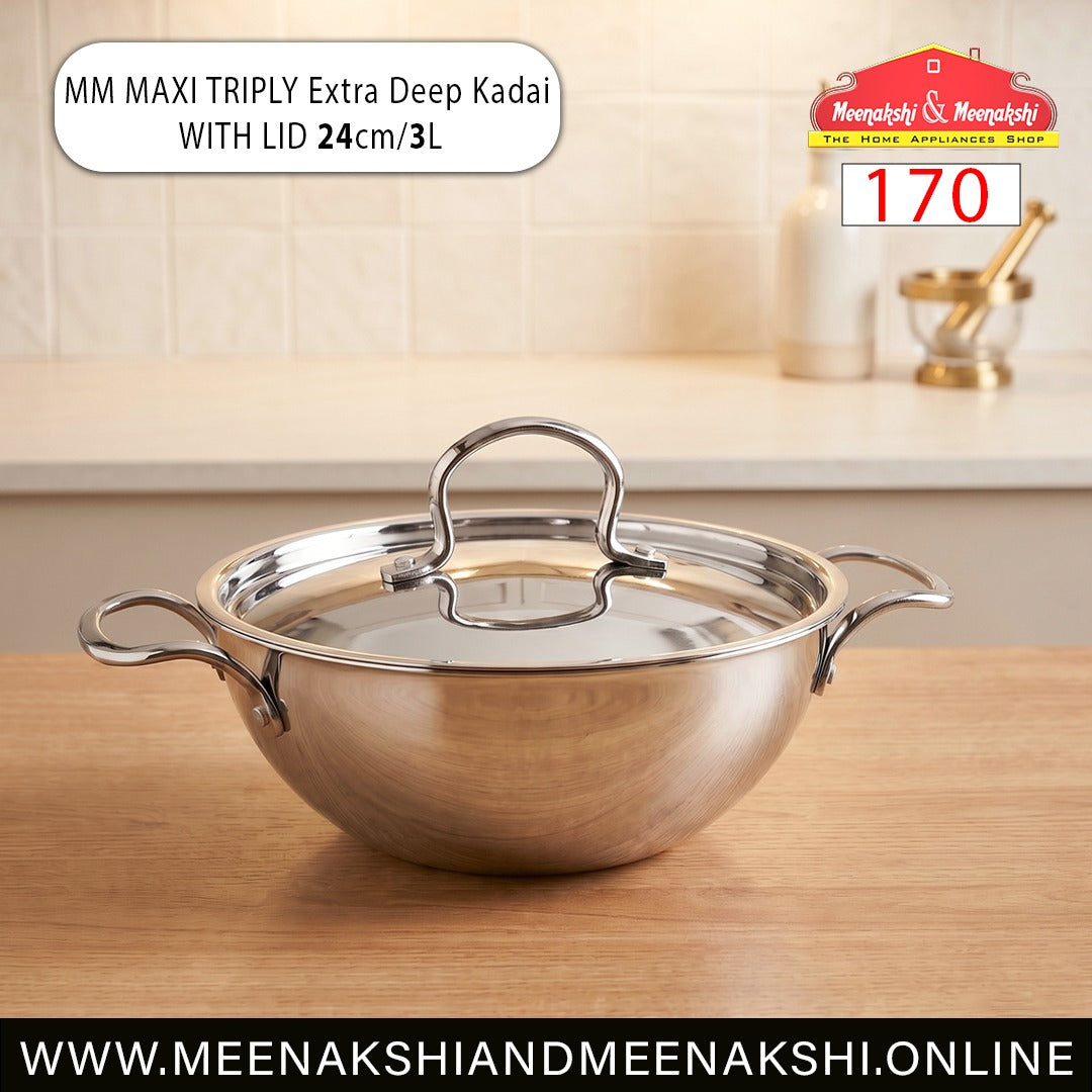 Triply ExtraDeep Kadai With Lid