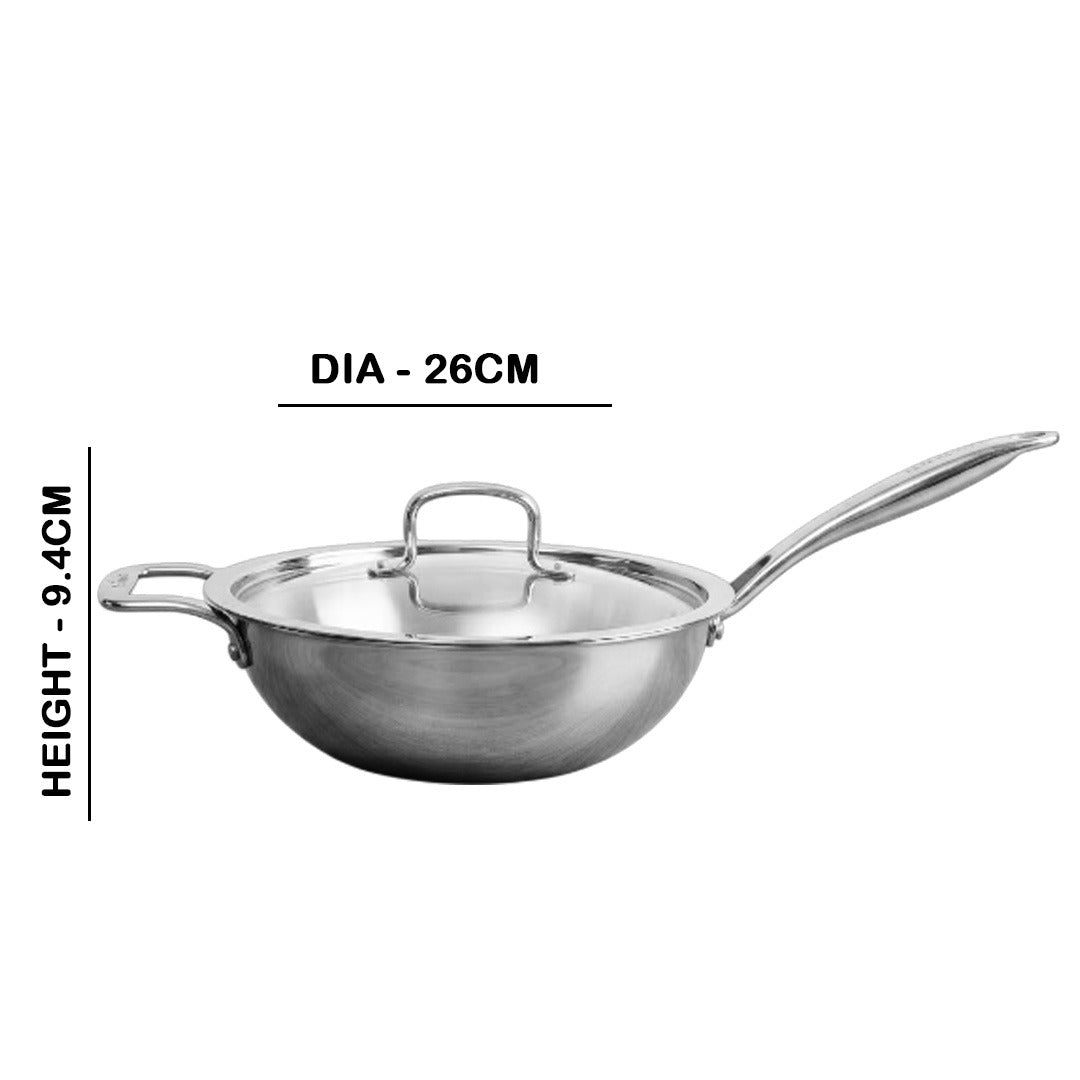 MM Maxi Triply Wok Pan With Lid
