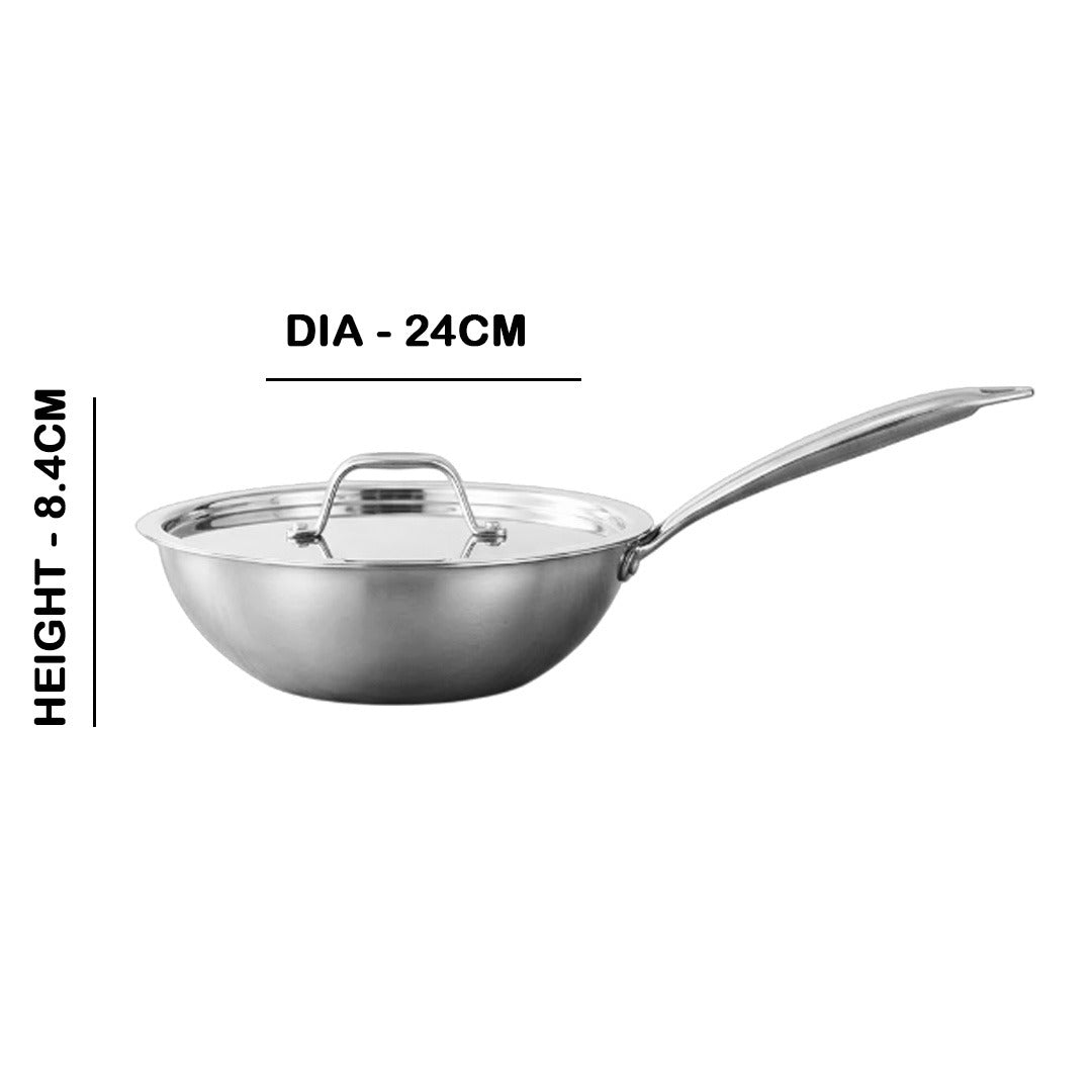MM Maxi Triply Wok Pan With Lid