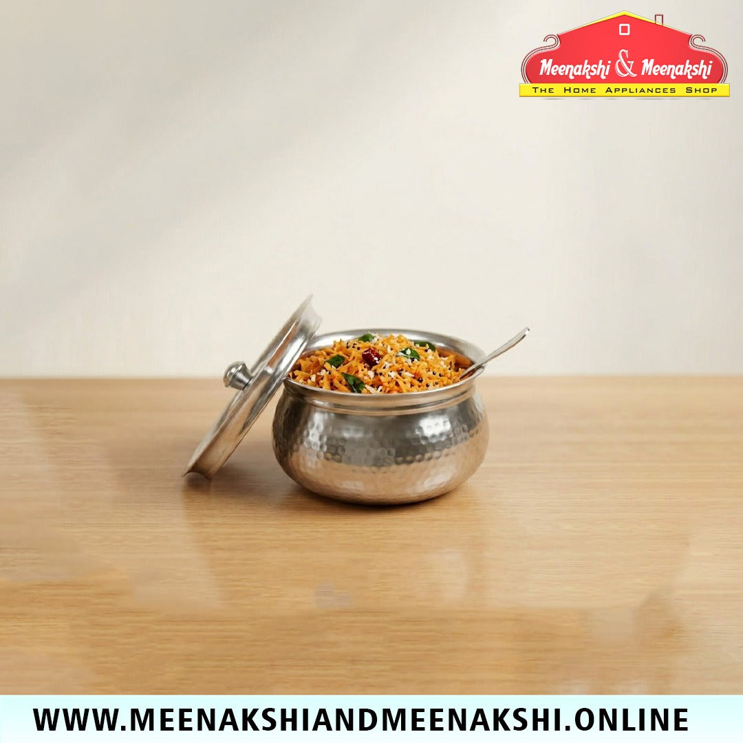 MM SS Hammered Gundu With Lid