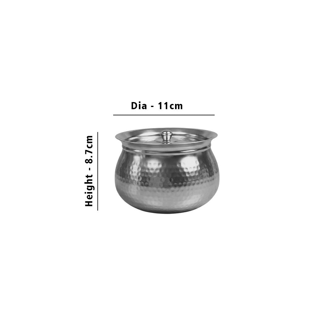 MM SS Hammered Gundu With Lid