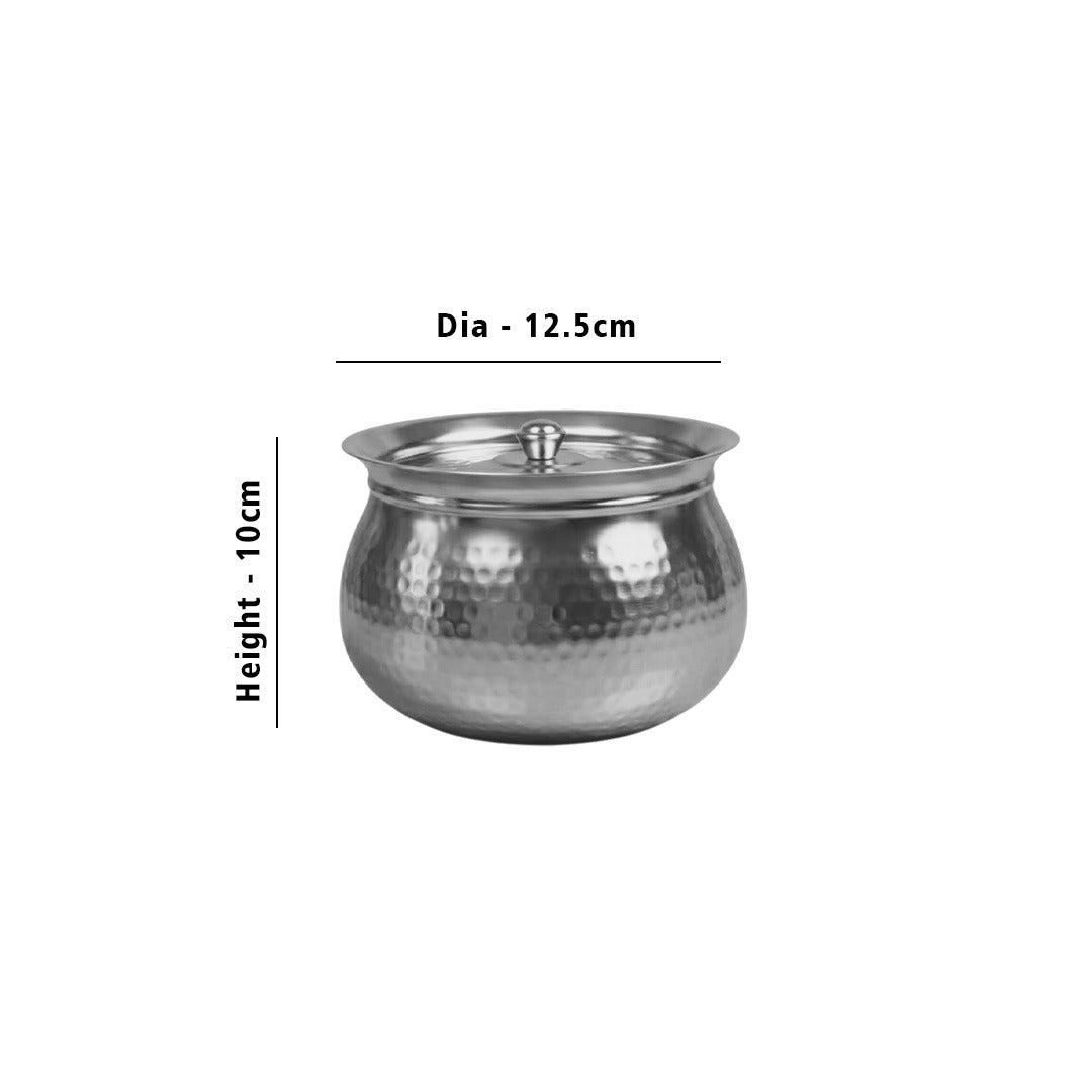MM SS Hammered Gundu With Lid