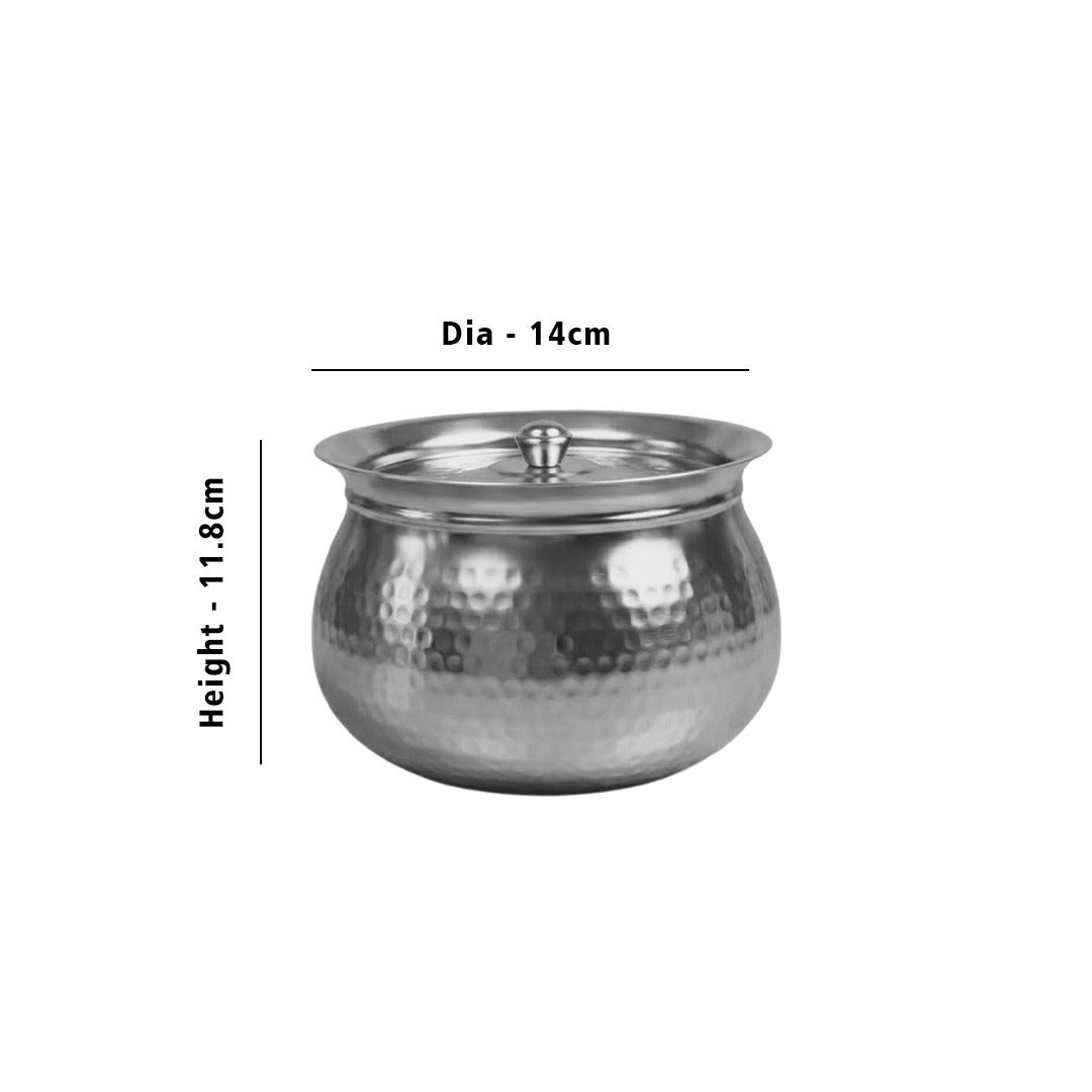MM SS Hammered Gundu With Lid