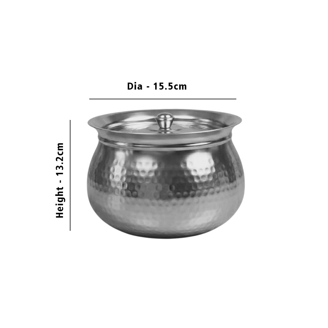 MM SS Hammered Gundu With Lid