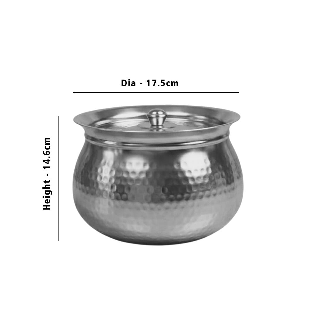 MM SS Hammered Gundu With Lid