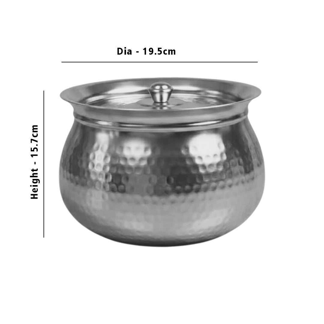 MM SS Hammered Gundu With Lid