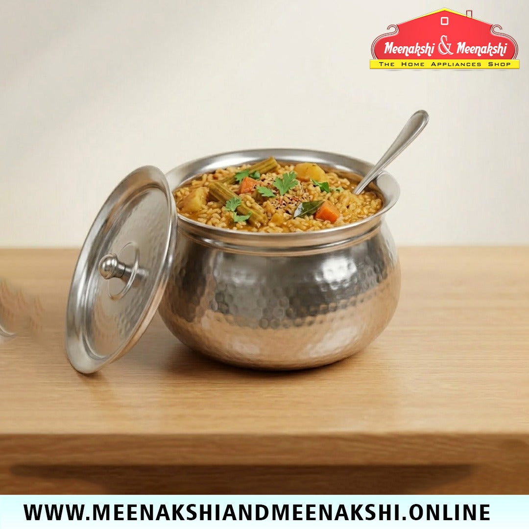 MM SS Hammered Gundu With Lid