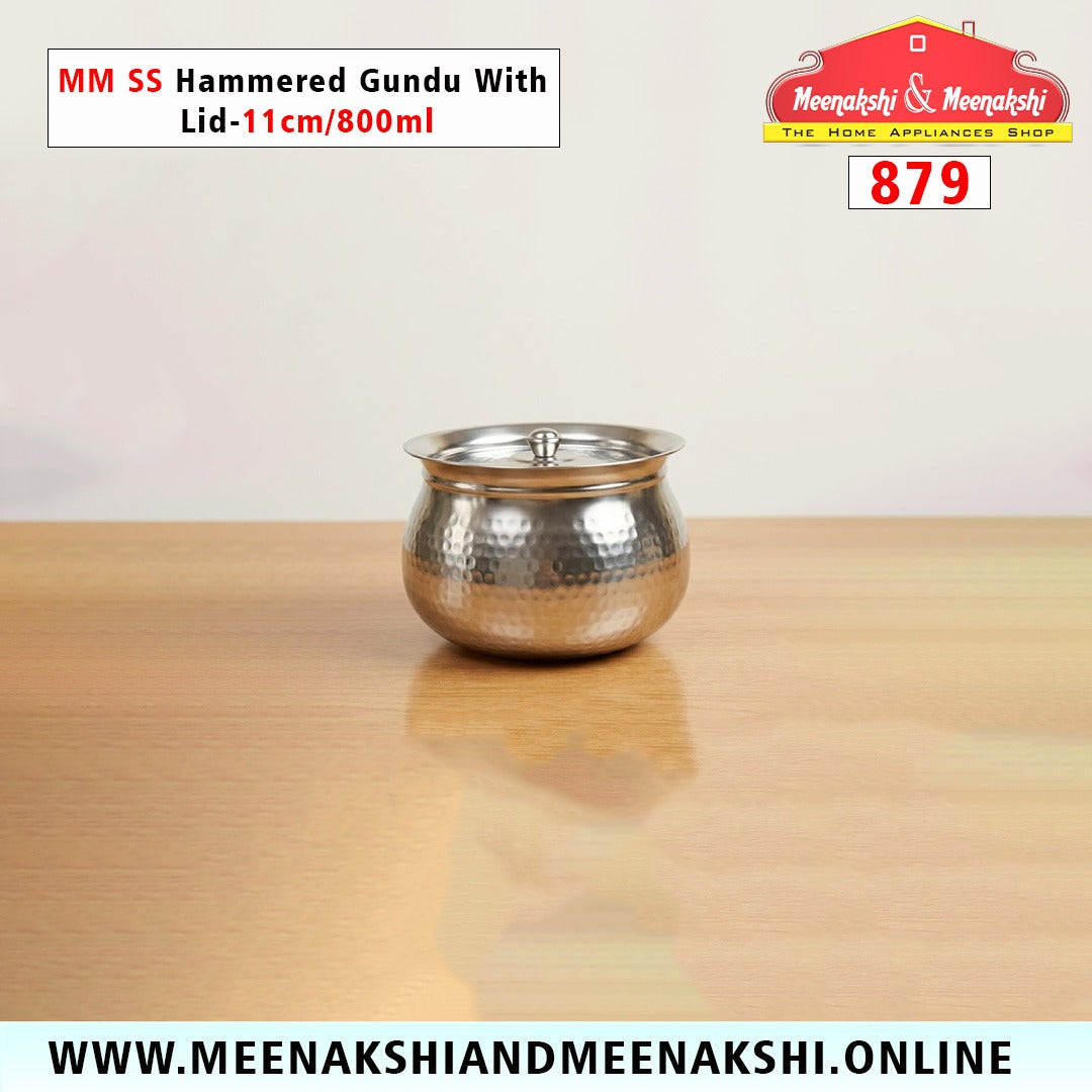 MM SS Hammered Gundu With Lid