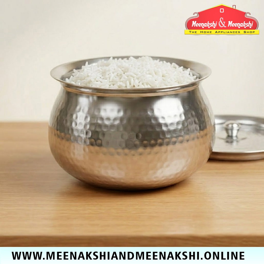 MM SS Hammered Gundu With Lid