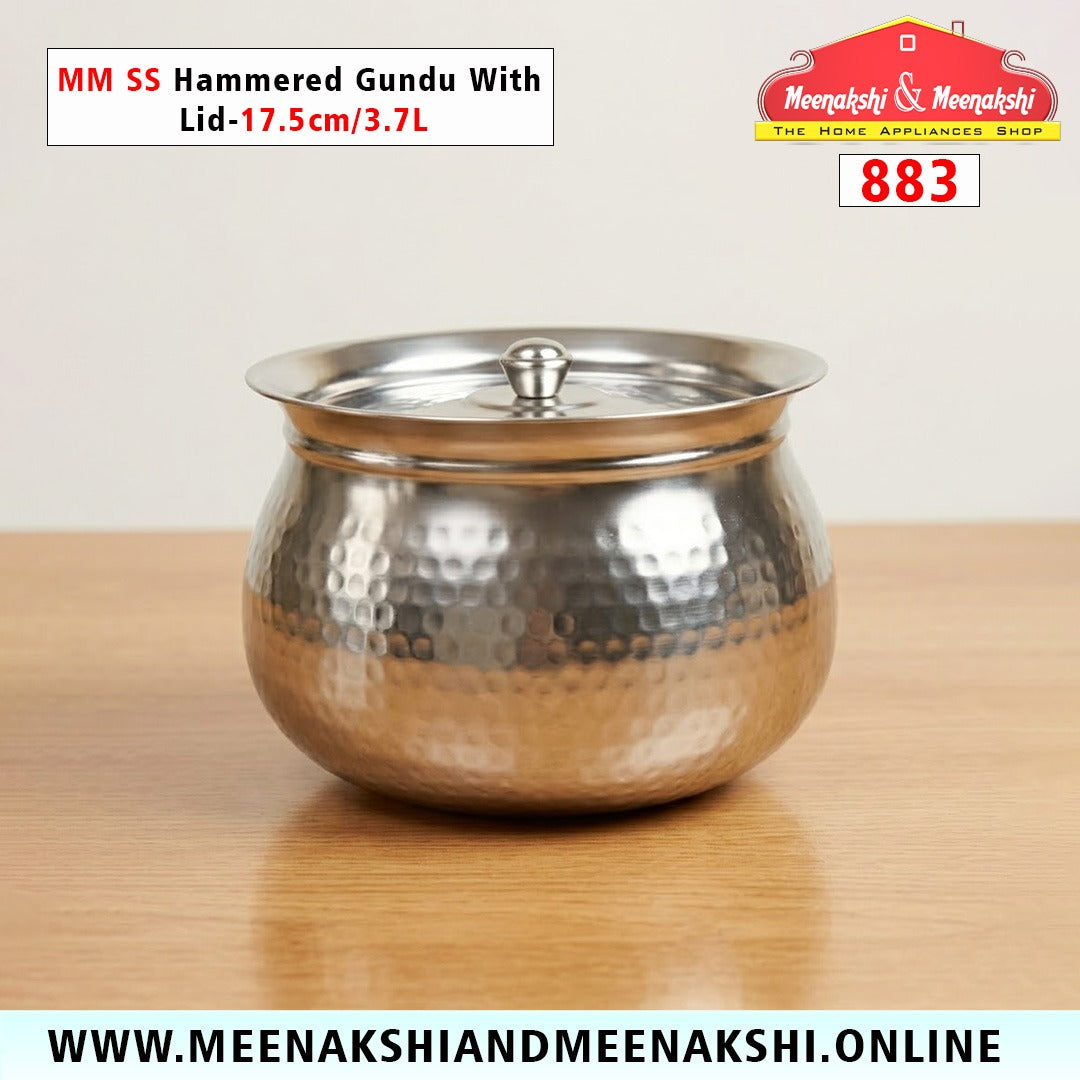 MM SS Hammered Gundu With Lid