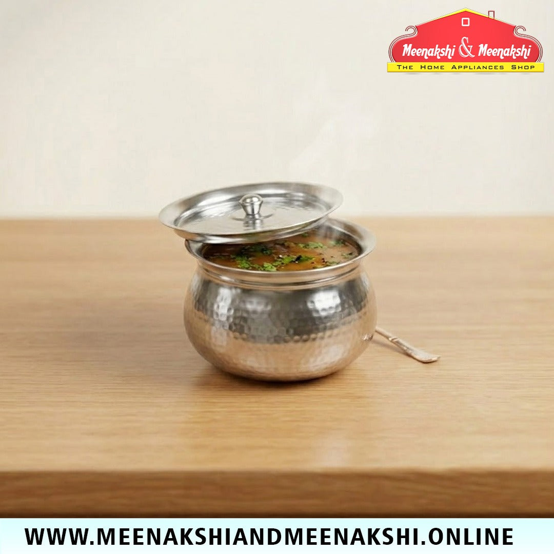 MM SS Hammered Gundu With Lid
