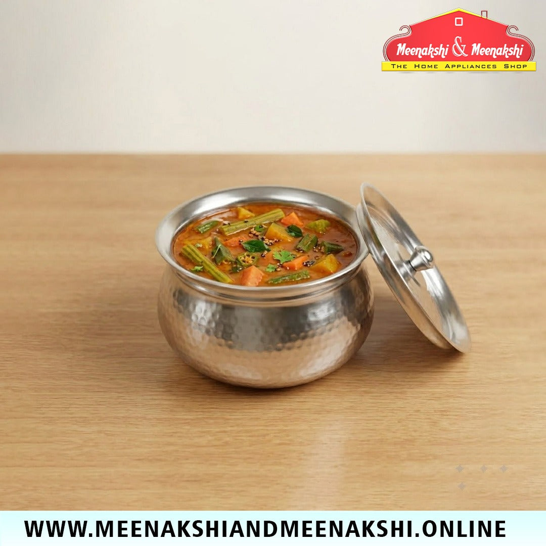 MM SS Hammered Gundu With Lid