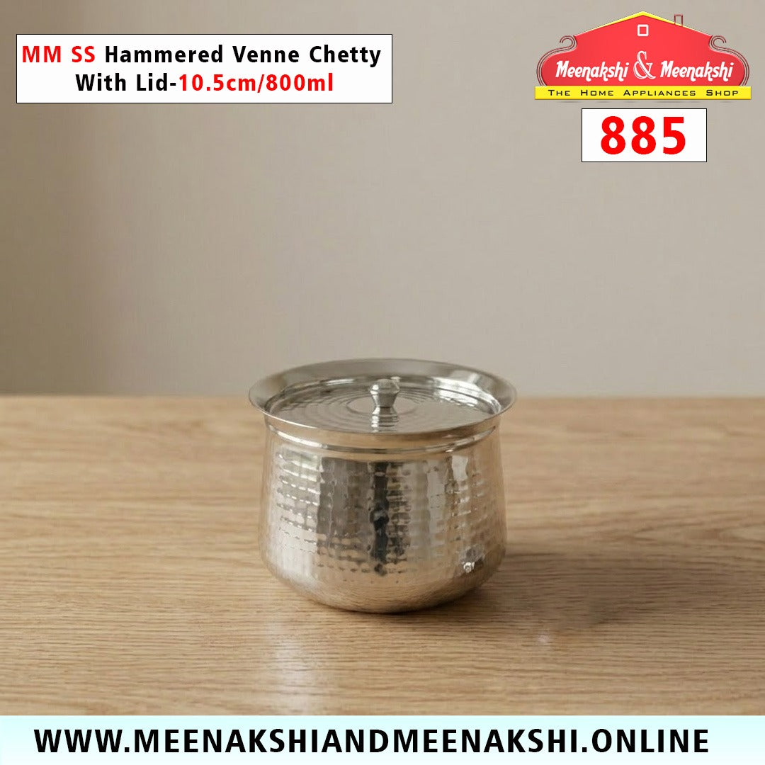 MM SS Hammered Venne Chetty With Lid