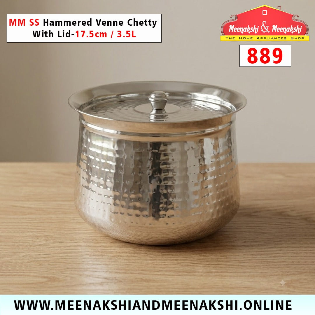 MM SS Hammered Venne Chetty With Lid