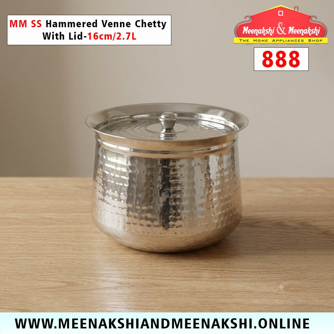 MM SS Hammered Venne Chetty With Lid