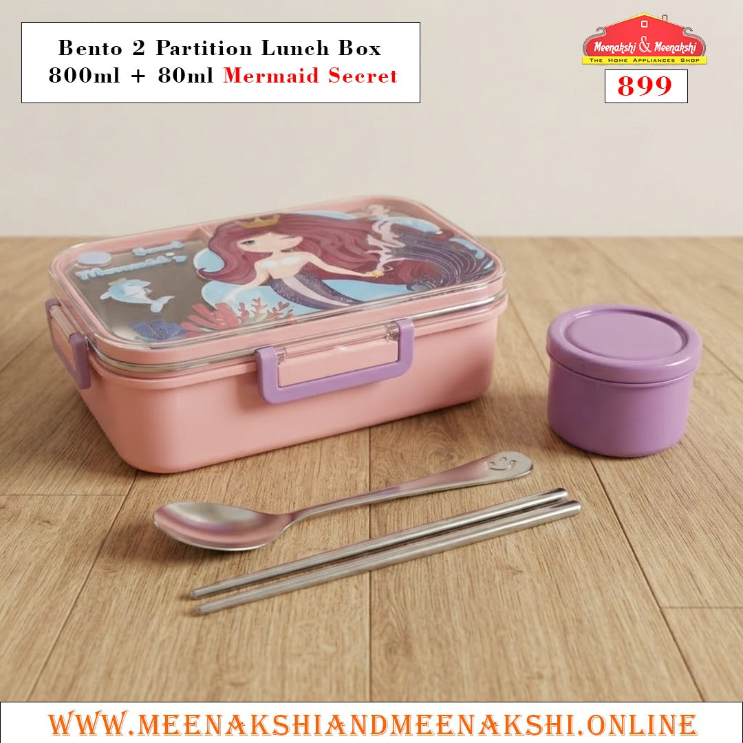 Bento 2 Partition Lunch Box 800ml + 80ml