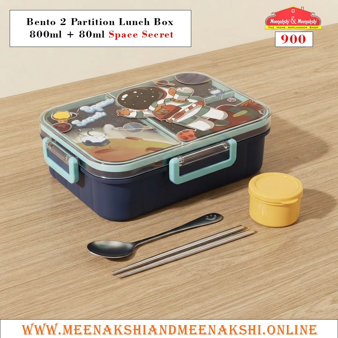 Bento 2 Partition Lunch Box 800ml + 80ml