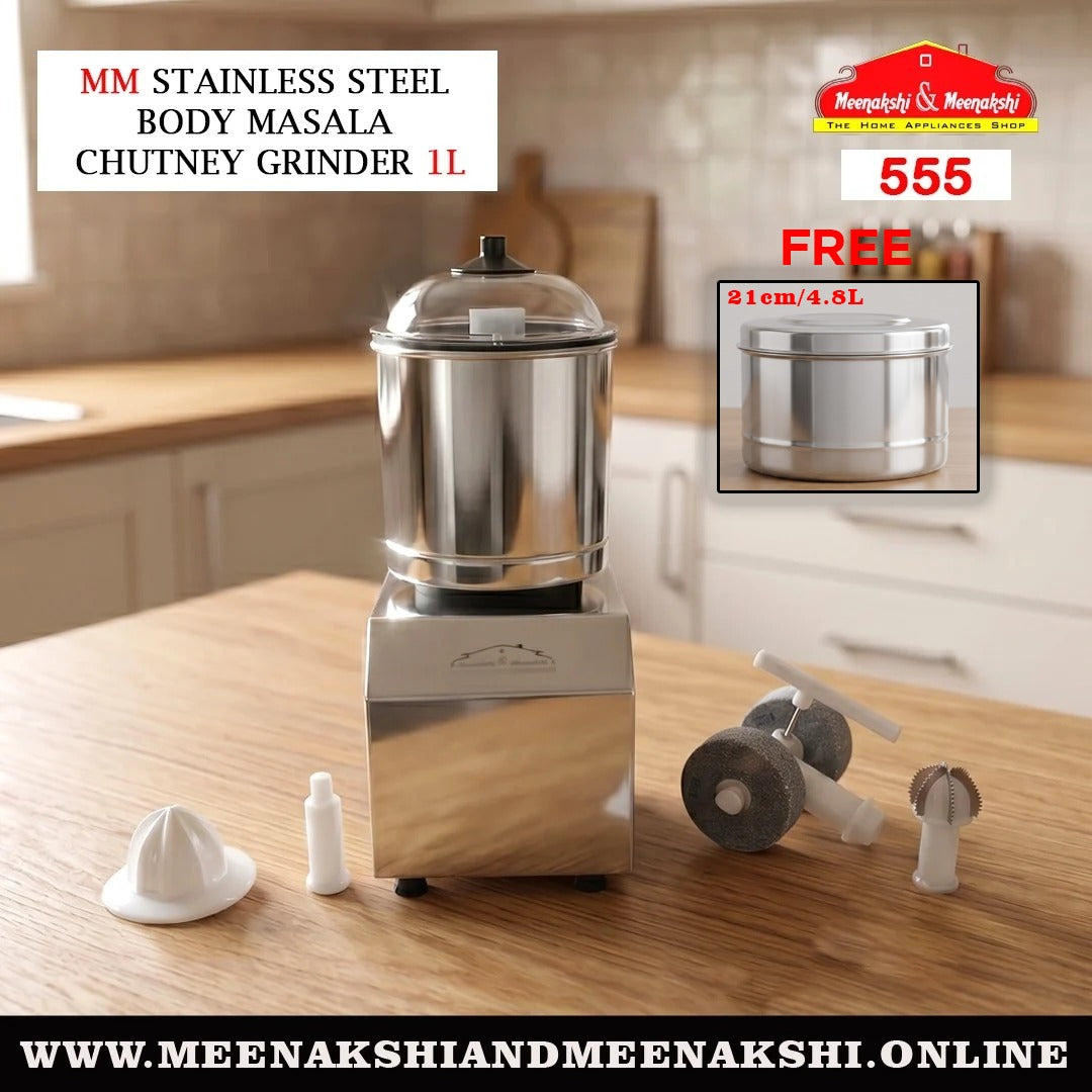 MM Stainless Steel Body Masala Chutney Grinder 1L 555