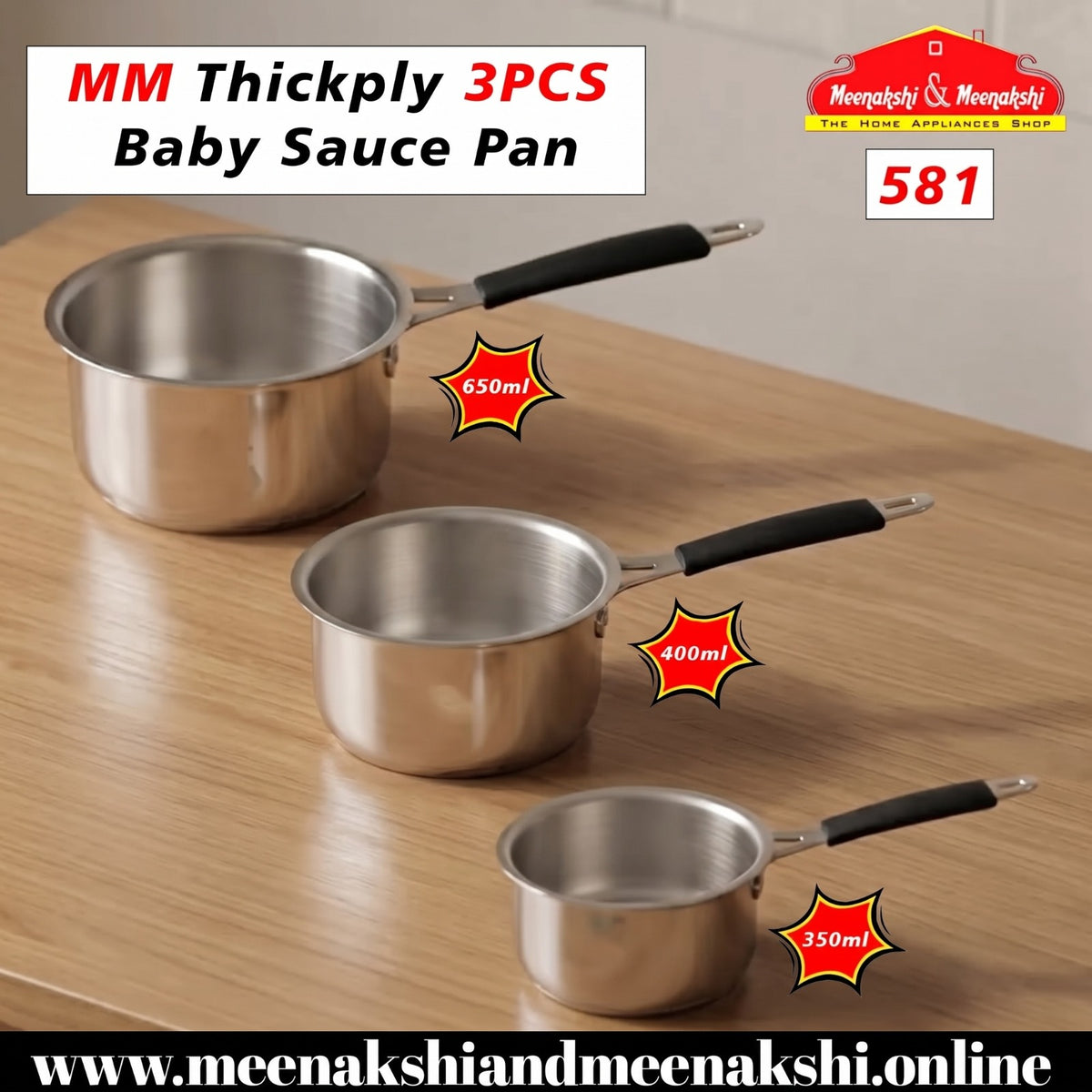 MM Thickply 3PCS Baby Sauce Pan 581