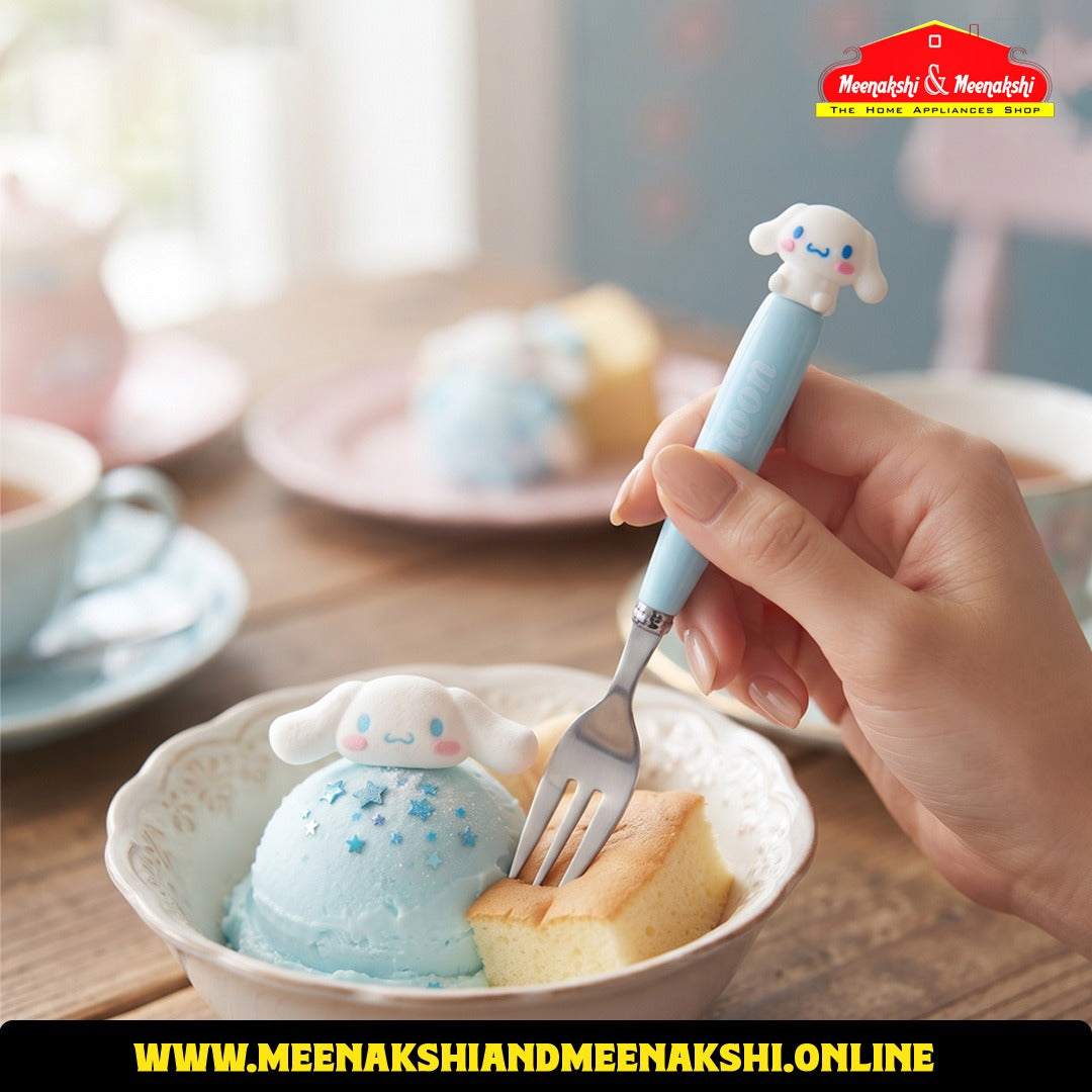Cartoon 2PCS Spoon & Fork Set Cinnamoroll Skyblue 1059