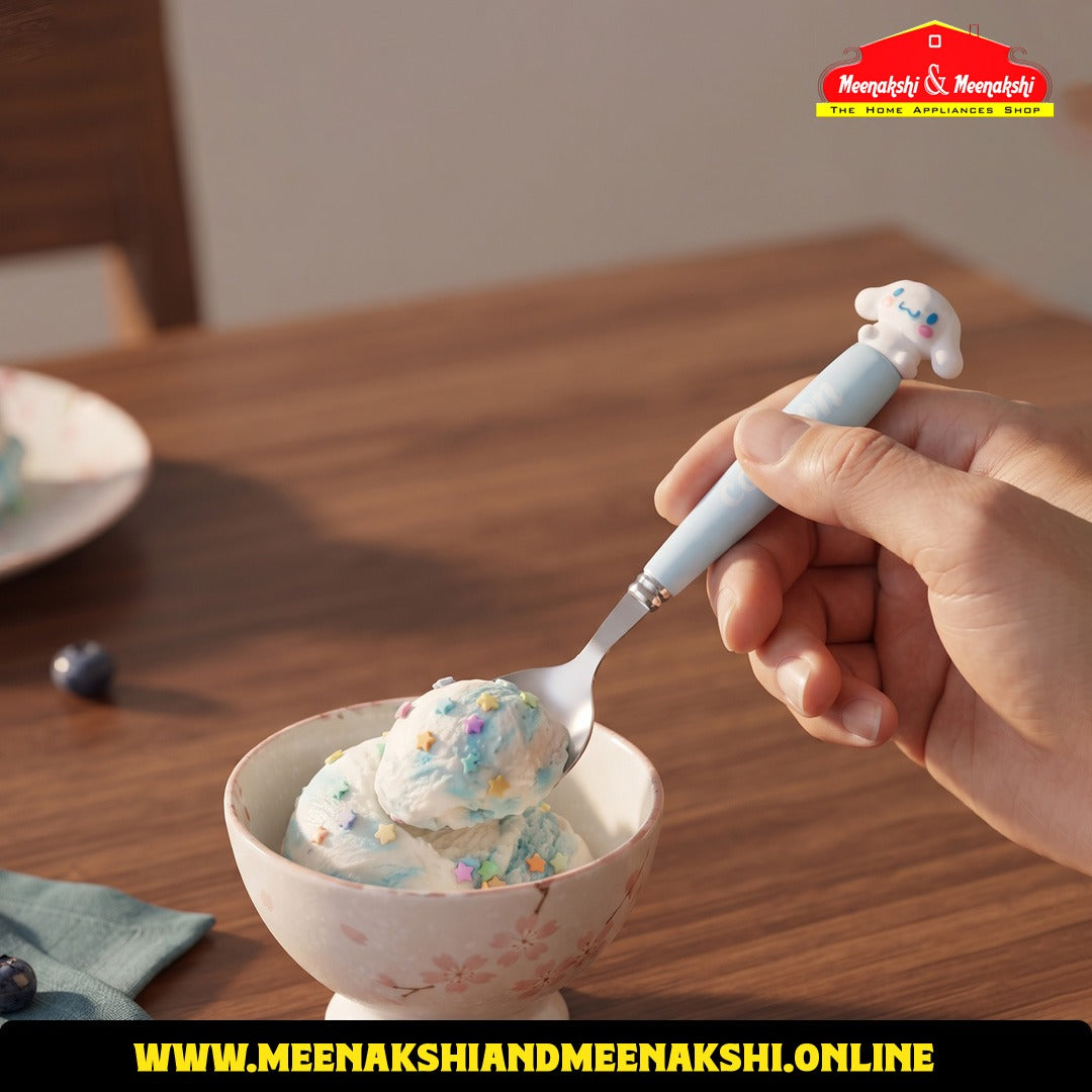 Cartoon 2PCS Spoon & Fork Set Cinnamoroll Skyblue 1059