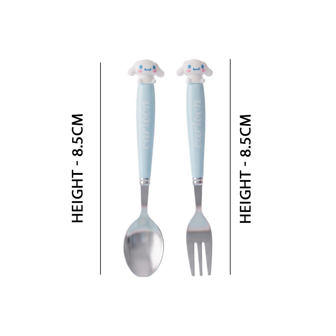 Cartoon 2PCS Spoon & Fork Set Cinnamoroll Skyblue 1059