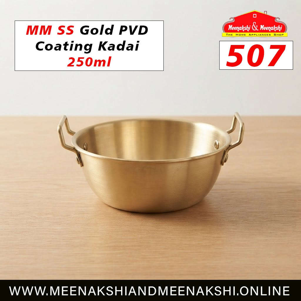 MM SS Gold PVD Coating Kadai