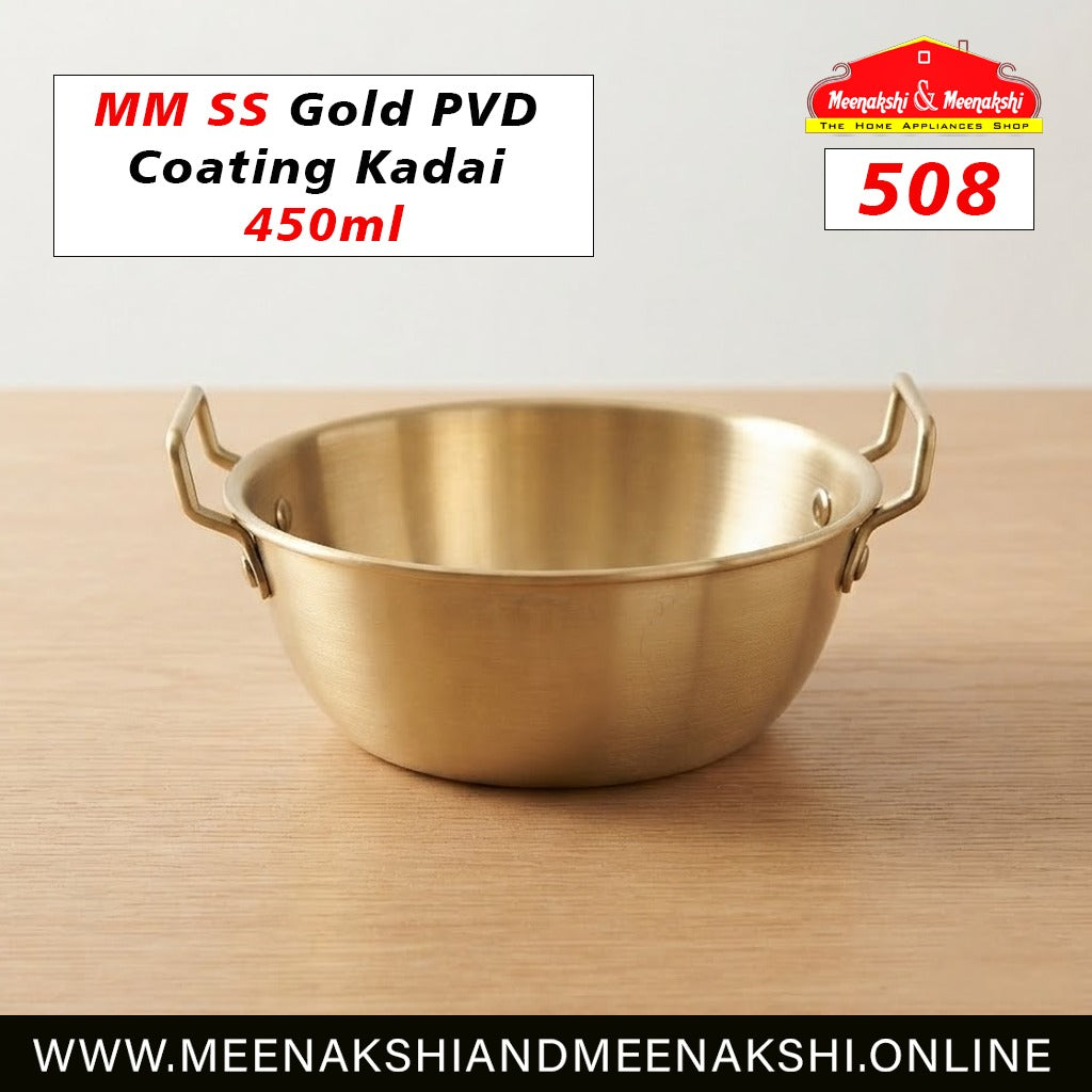MM SS Gold PVD Coating Kadai