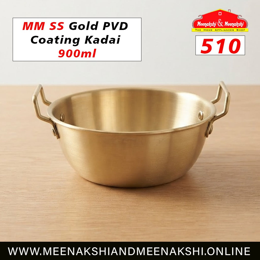 MM SS Gold PVD Coating Kadai