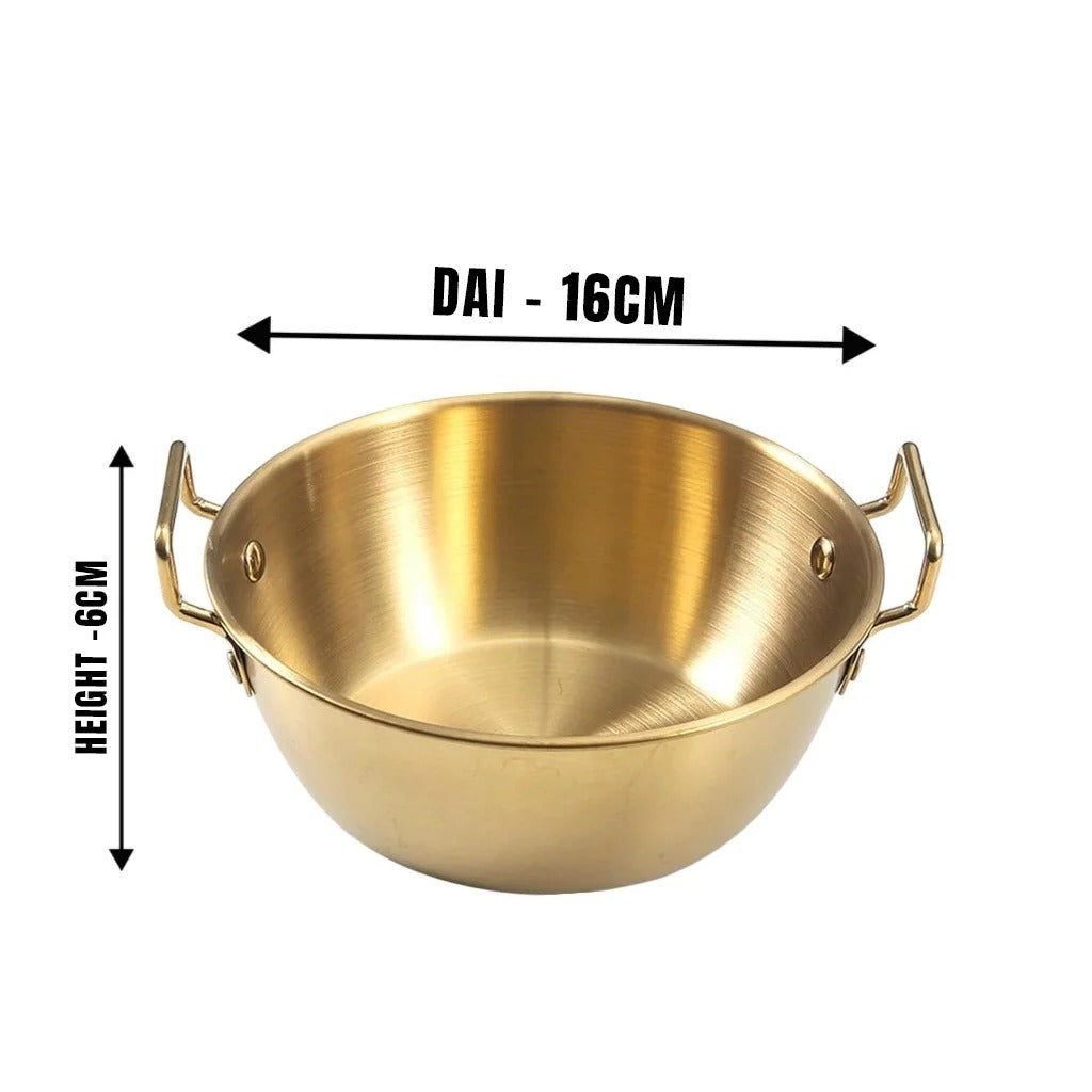 MM SS Gold PVD Coating Kadai