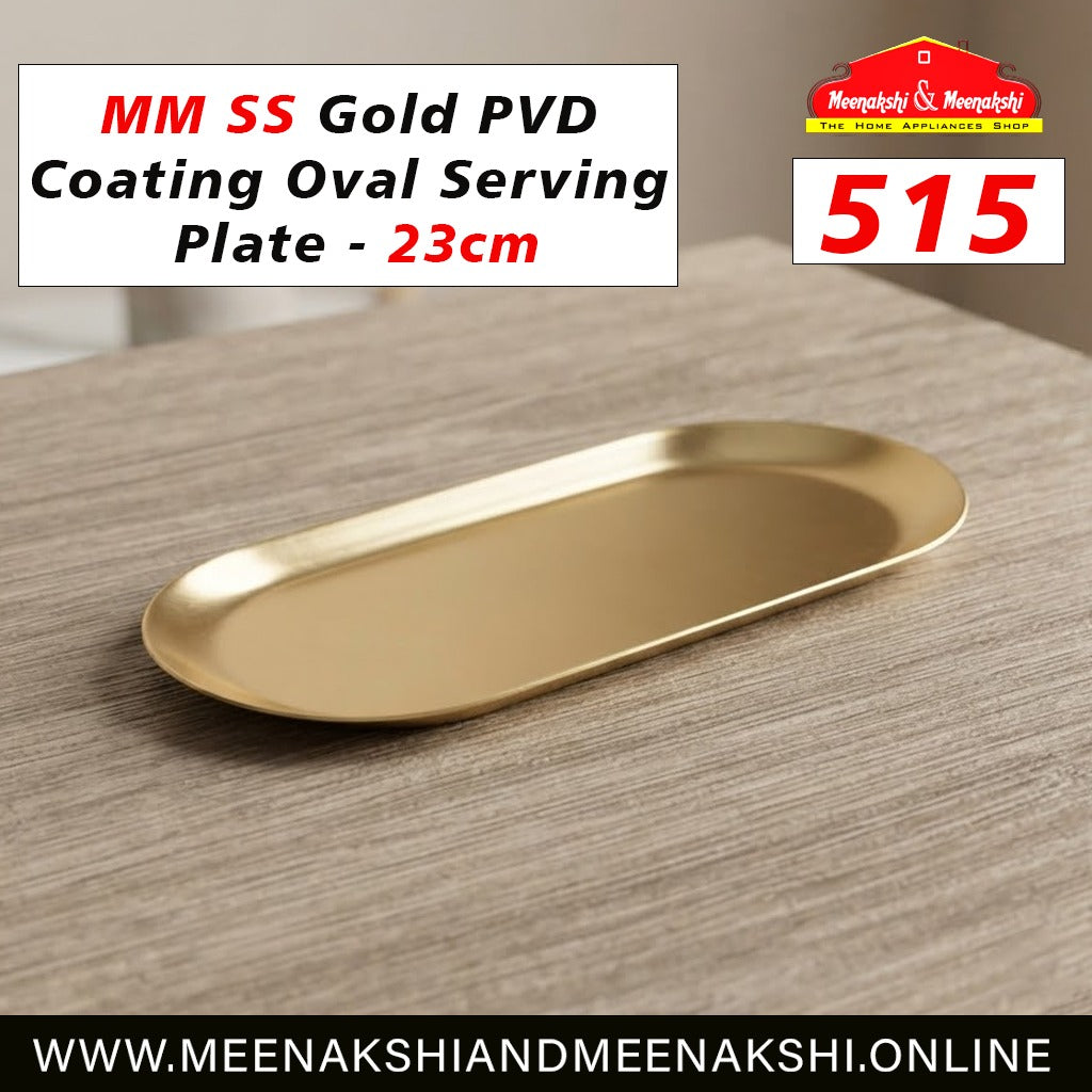 MM SS Gold PVD Coating Oval Serving Plate