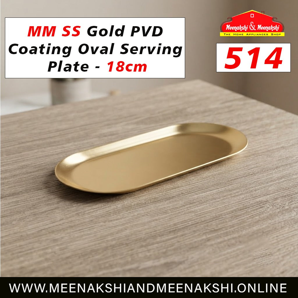 MM SS Gold PVD Coating Oval Serving Plate