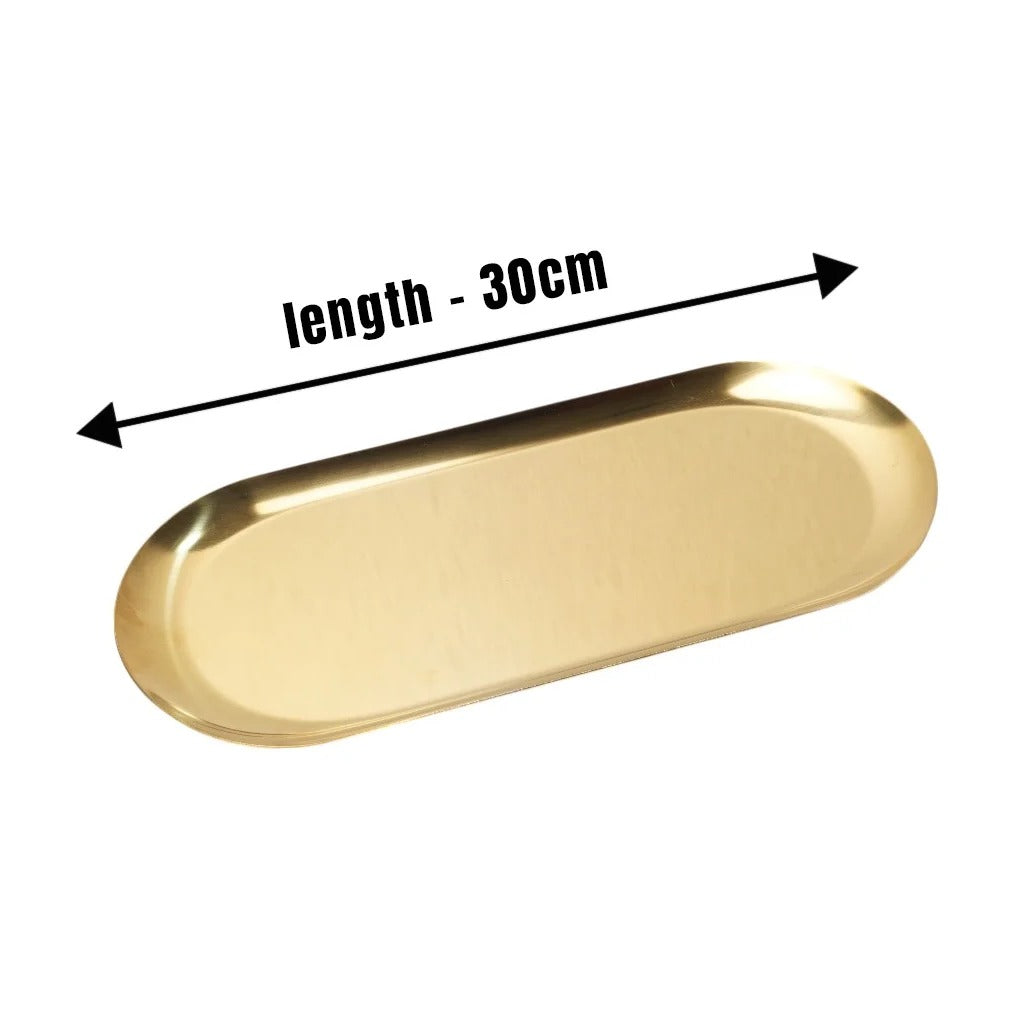 MM SS Gold PVD Coating Oval Serving Plate