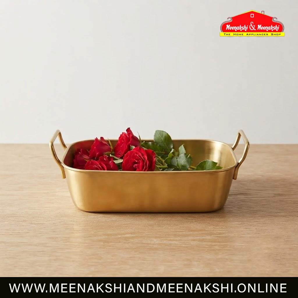 MM SS Gold PVD Coating Rectangle Bowl 600ml 650