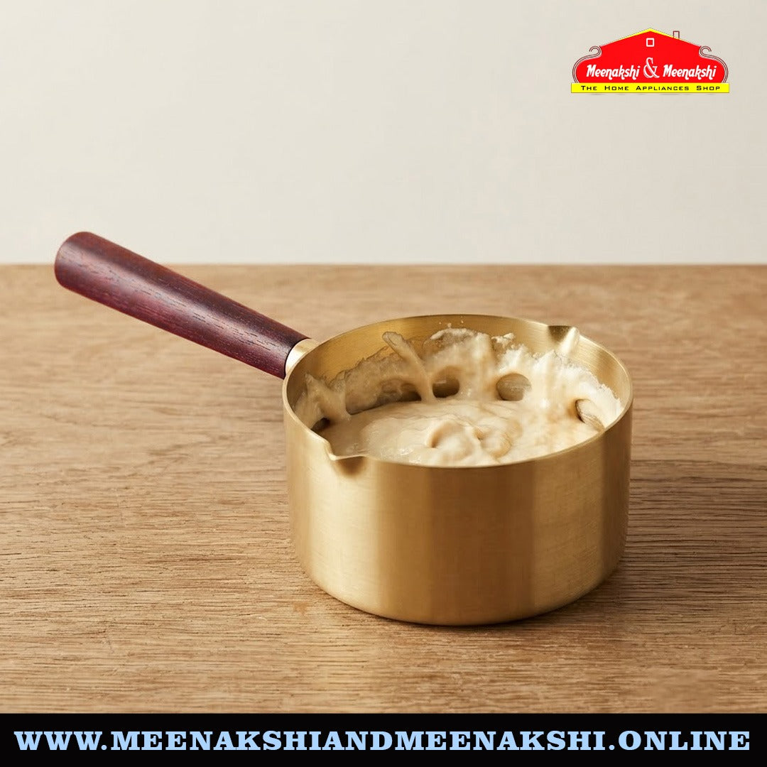 MM SS Gold PVD Coating Woodern Handle Measuring Cup