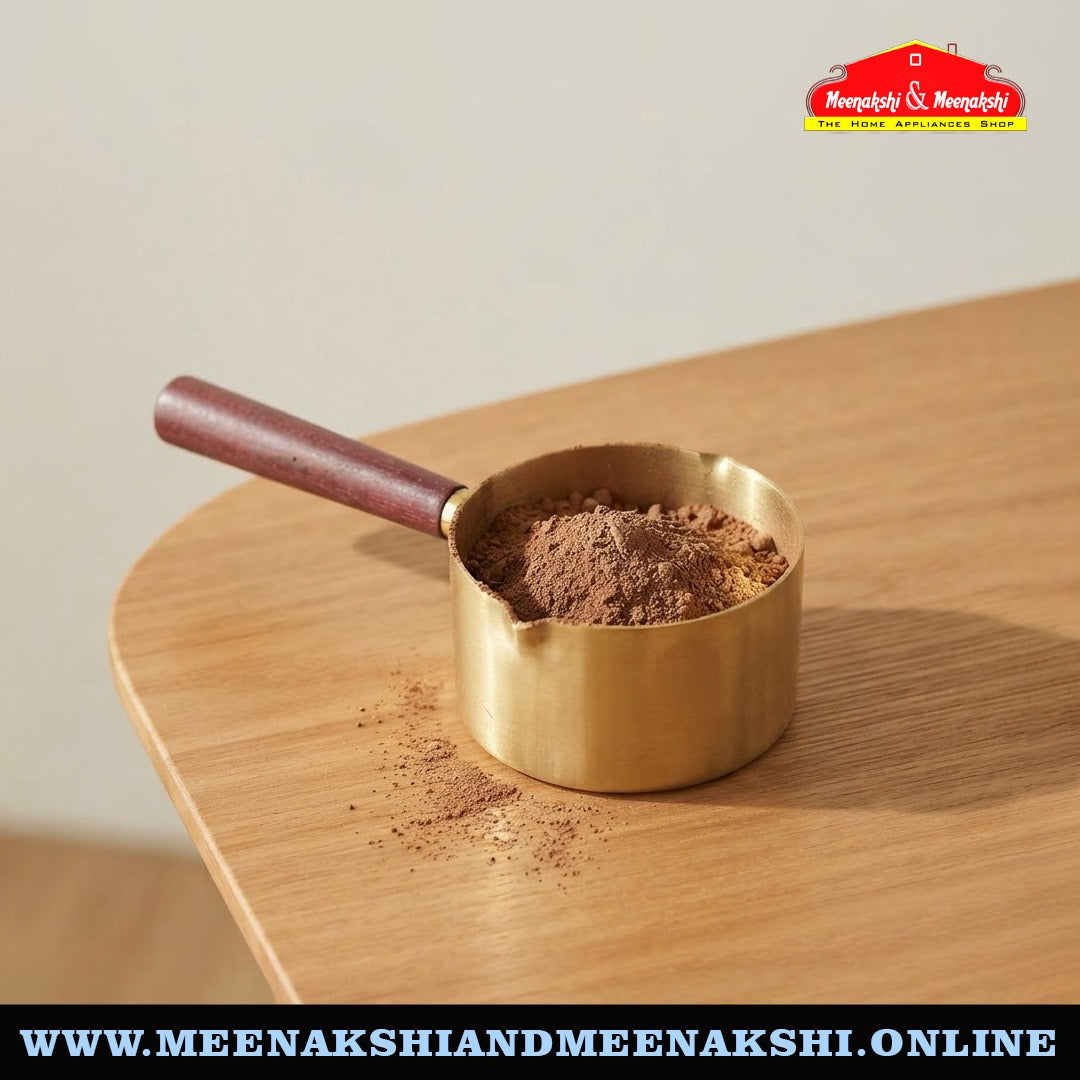 MM SS Gold PVD Coating Woodern Handle Measuring Cup