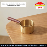 MM SS Gold PVD Coating Woodern Handle Measuring Cup