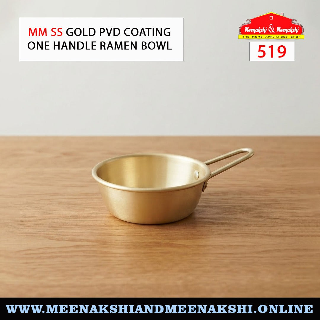 MM SS Gold PVD Coating One Handle Ramen Bowl