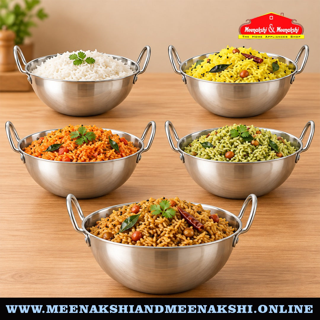MM Thickply 5PCS Extra Deep Kadai Without Lid  Combo 1166