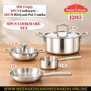 MM Triply 4PCS Cookware + 26CM Biriyani Pot Combo